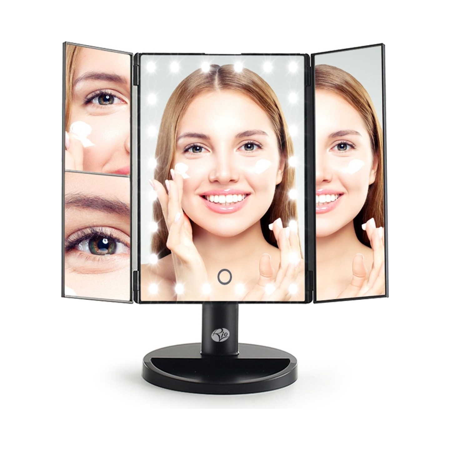 RIO MMFD-EU/1,6 24 LED Touch Dimmable Makeup Mirror, Black