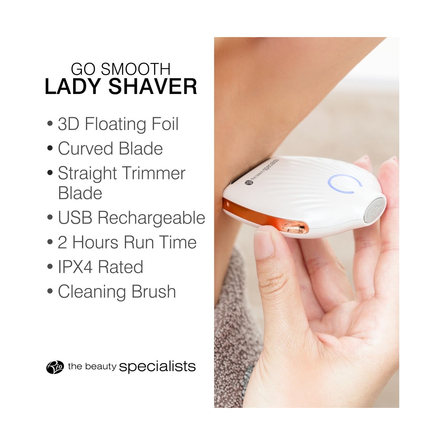 RIO SHSH-WH-BOT-EU/1.0 Go Smooth Lady Shaver, White