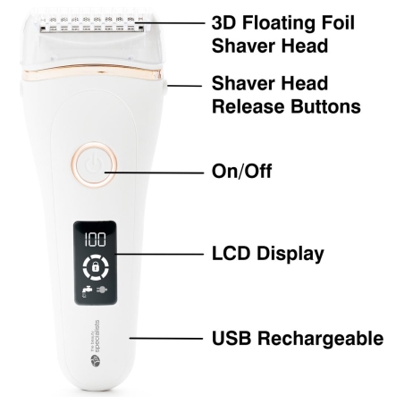 RIO SHLD-EU/1.2 Go Smooth Vet & Dry Lady Shaver, White