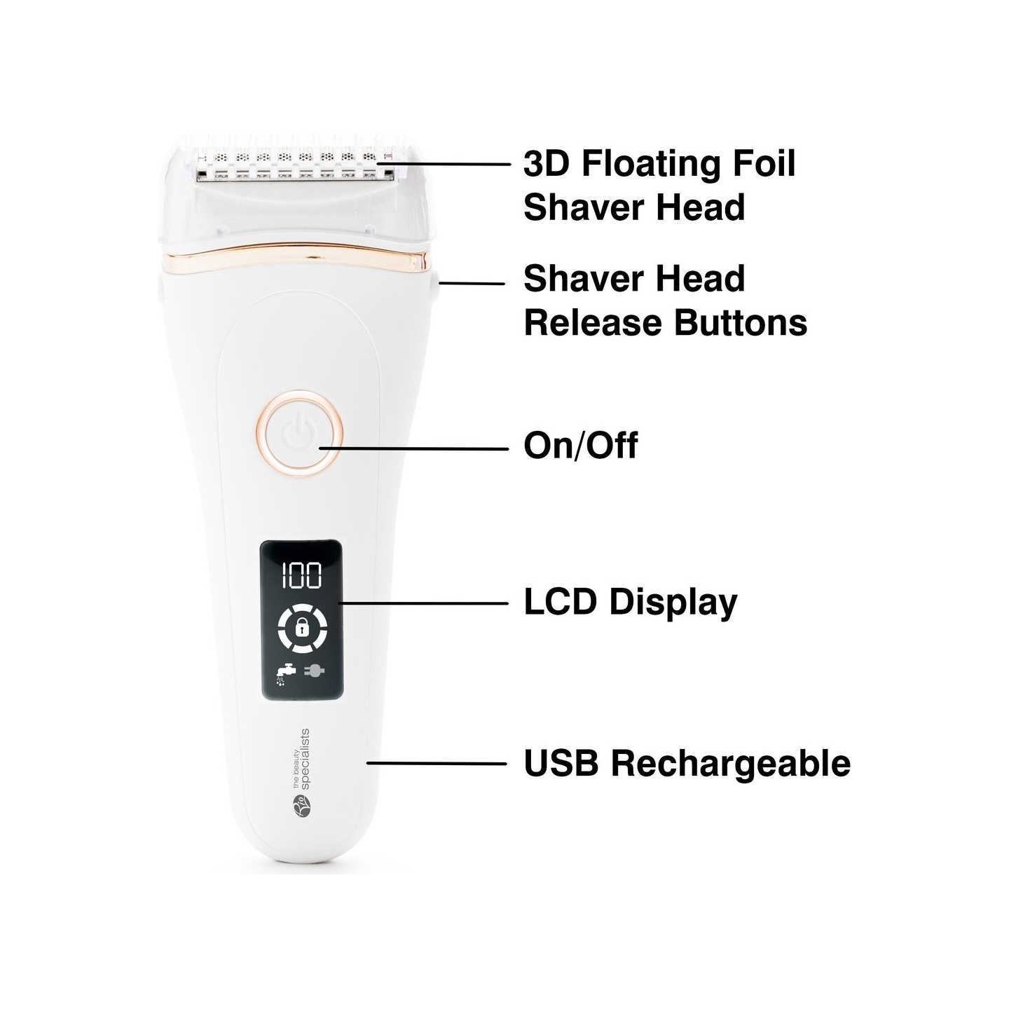 RIO SHLD-EU/1.2 Go Smooth Vet & Dry Lady Shaver, White