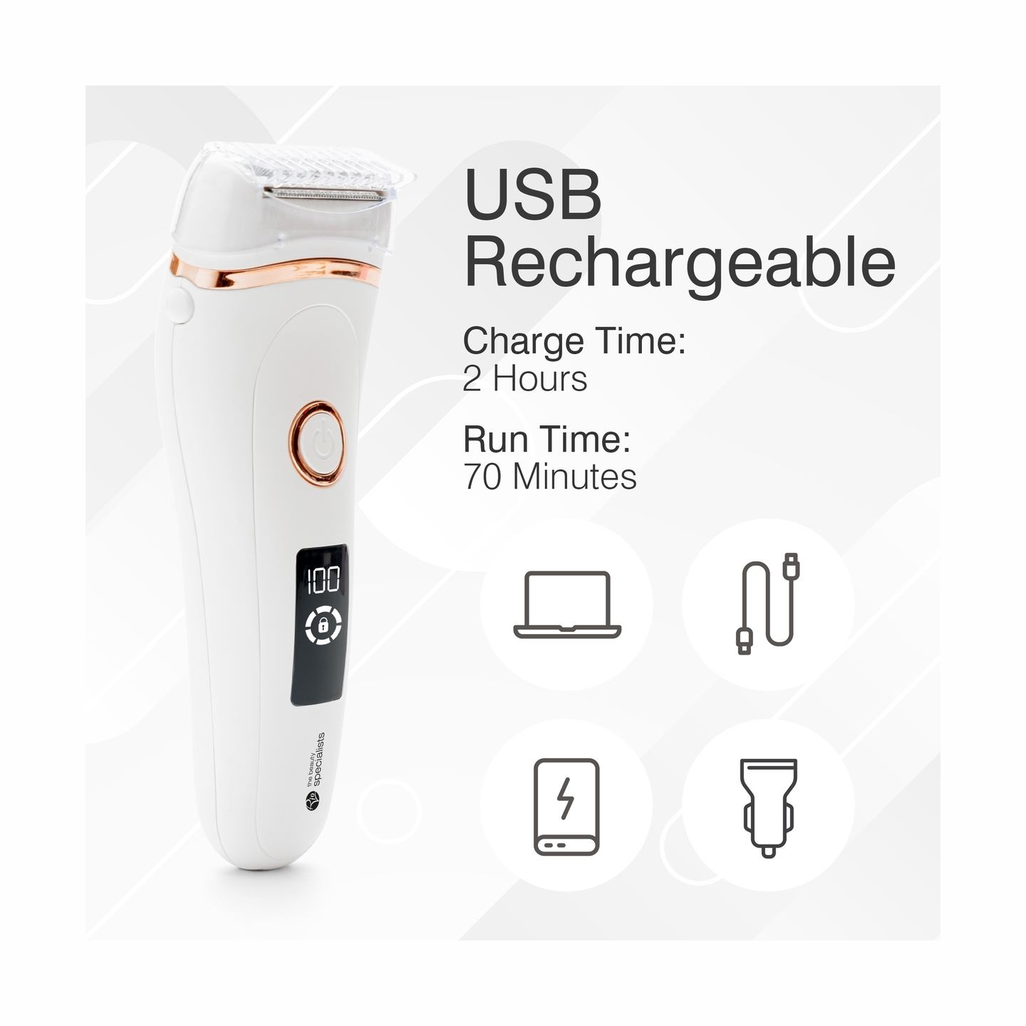 RIO SHLD-EU/1.2 Go Smooth Vet & Dry Lady Shaver, White