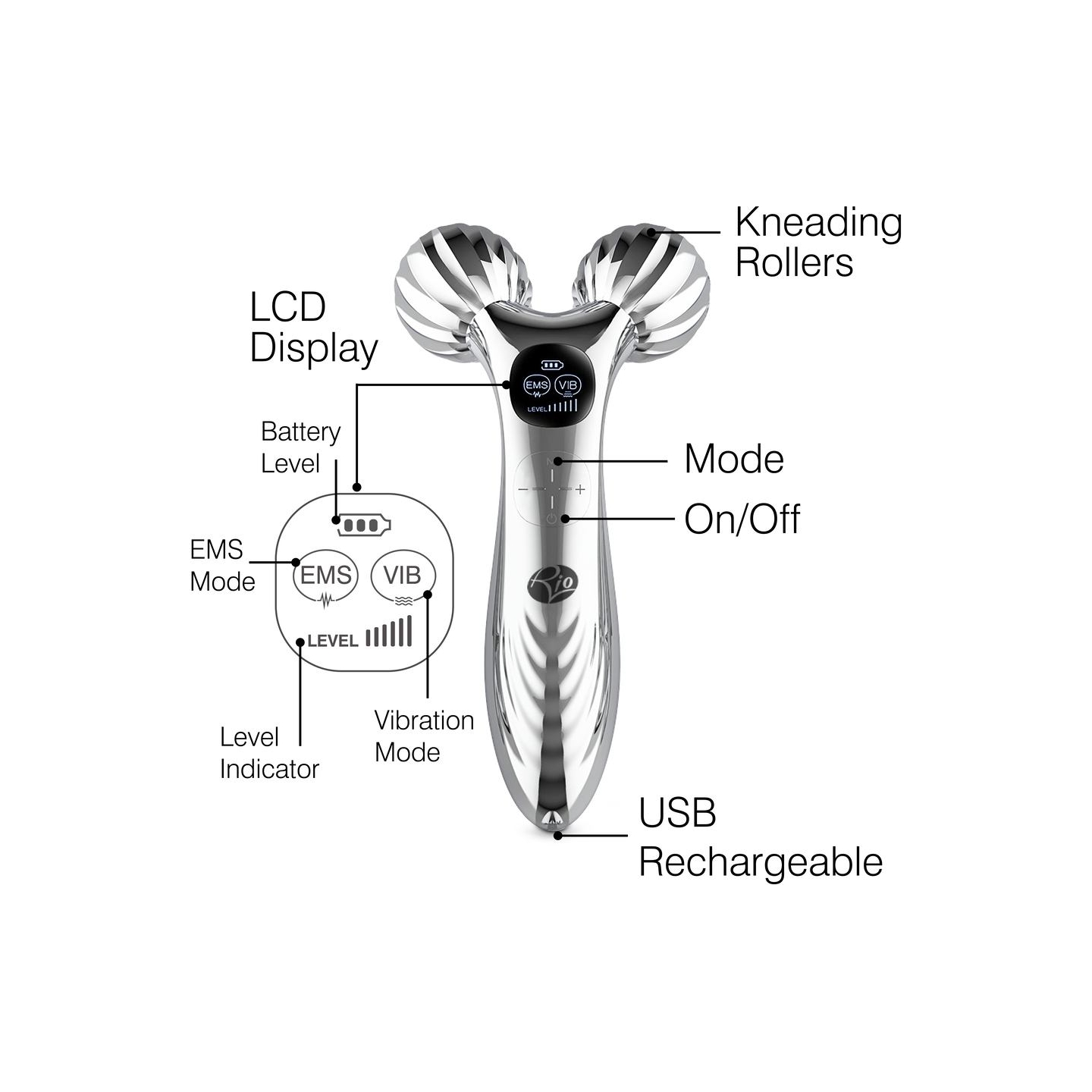 RIO FARM--TOP-EU/1.0 3D Face & Body Roller Massager