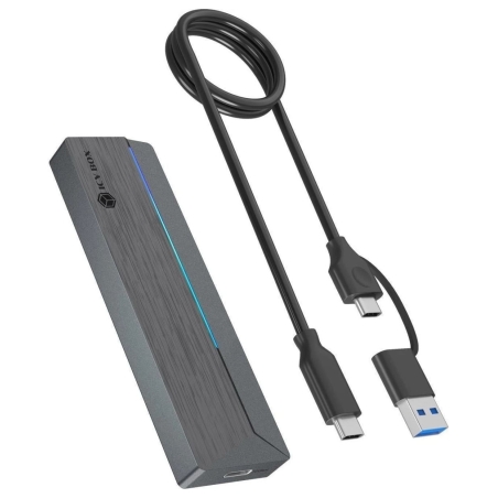 Raidsonic Icy Box M.2 SATA/NVMe SSD Enclosure with USB 3.2 Gen 2 Type-C and RGB light | Warranty IB-1826MCL-CU31 month(s)