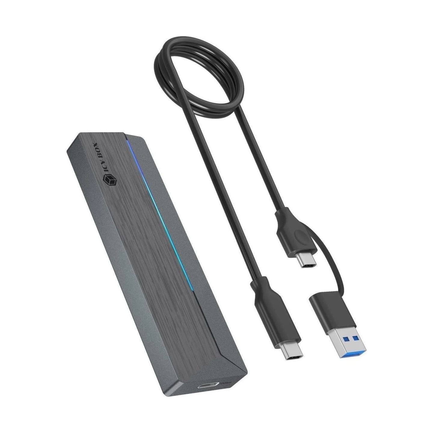 Raidsonic Icy Box M.2 SATA/NVMe SSD Enclosure with USB 3.2 Gen 2 Type-C and RGB light | Warranty IB-1826MCL-CU31 month(s)