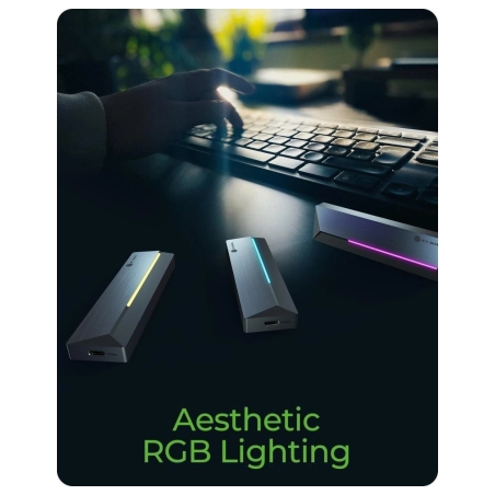 Raidsonic Icy Box M.2 SATA/NVMe SSD Enclosure with USB 3.2 Gen 2 Type-C and RGB light | Warranty IB-1826MCL-CU31 month(s)