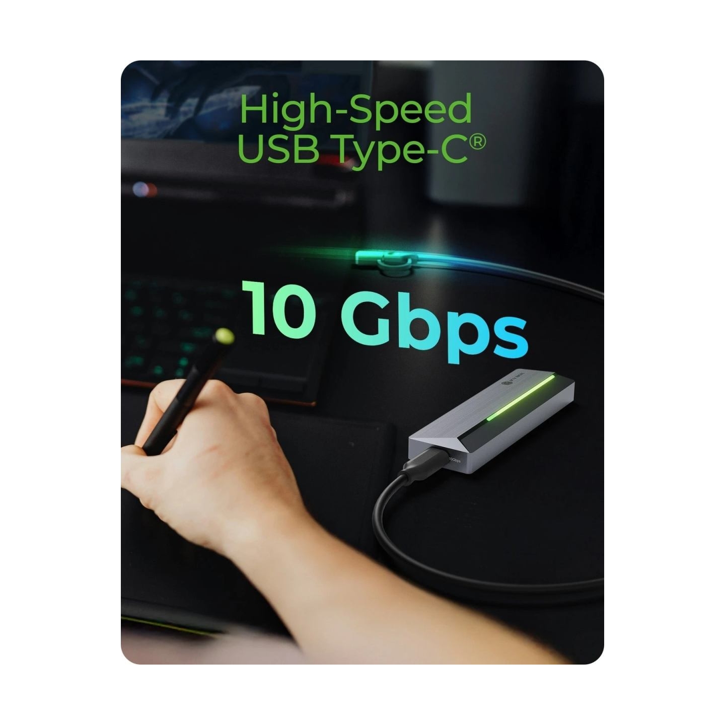 Raidsonic Icy Box M.2 SATA/NVMe SSD Enclosure with USB 3.2 Gen 2 Type-C and RGB light | Warranty IB-1826MCL-CU31 month(s)