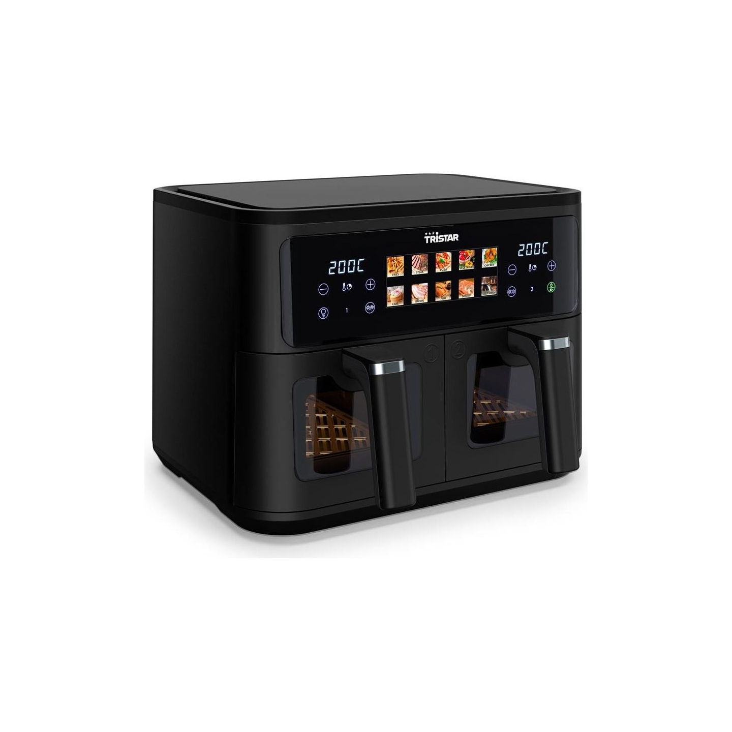 Tristar Double Basket Airfryer | FR-9075 | Power 2500 W | Capacity 9 L | Hot air technology | Black