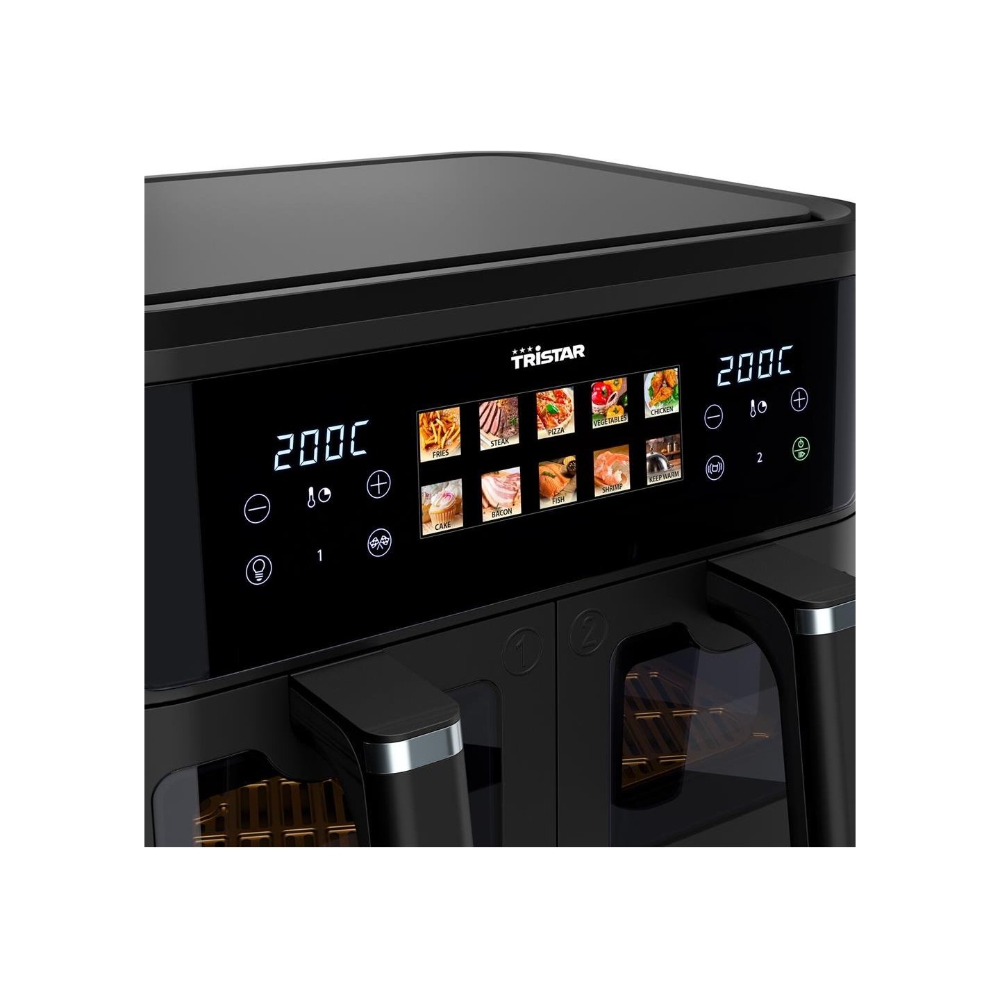 Tristar Double Basket Airfryer | FR-9075 | Power 2500 W | Capacity 9 L | Hot air technology | Black