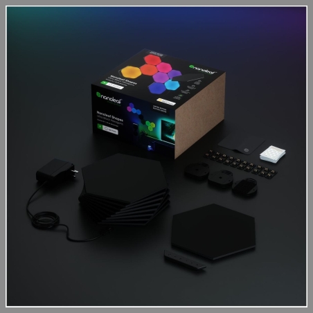Nanoleaf | Shapes Black Hexagons Starter Kit (9 panels) | 42 W | WiFi