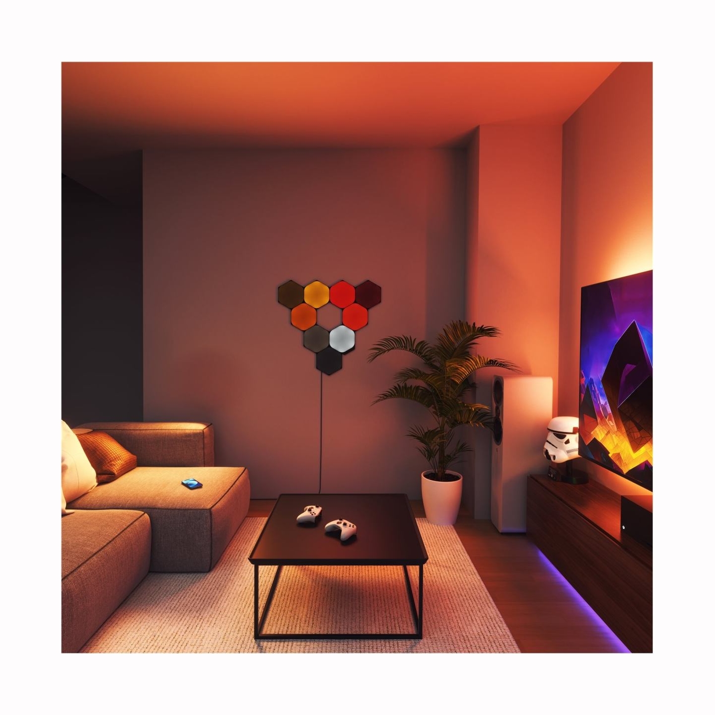 Nanoleaf | Shapes Black Hexagons Starter Kit (9 panels) | 42 W | WiFi