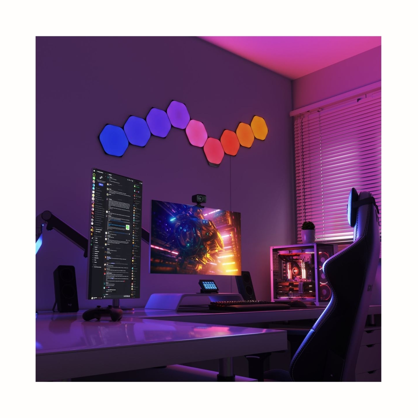 Nanoleaf | Shapes Black Hexagons Starter Kit (9 panels) | 42 W | WiFi