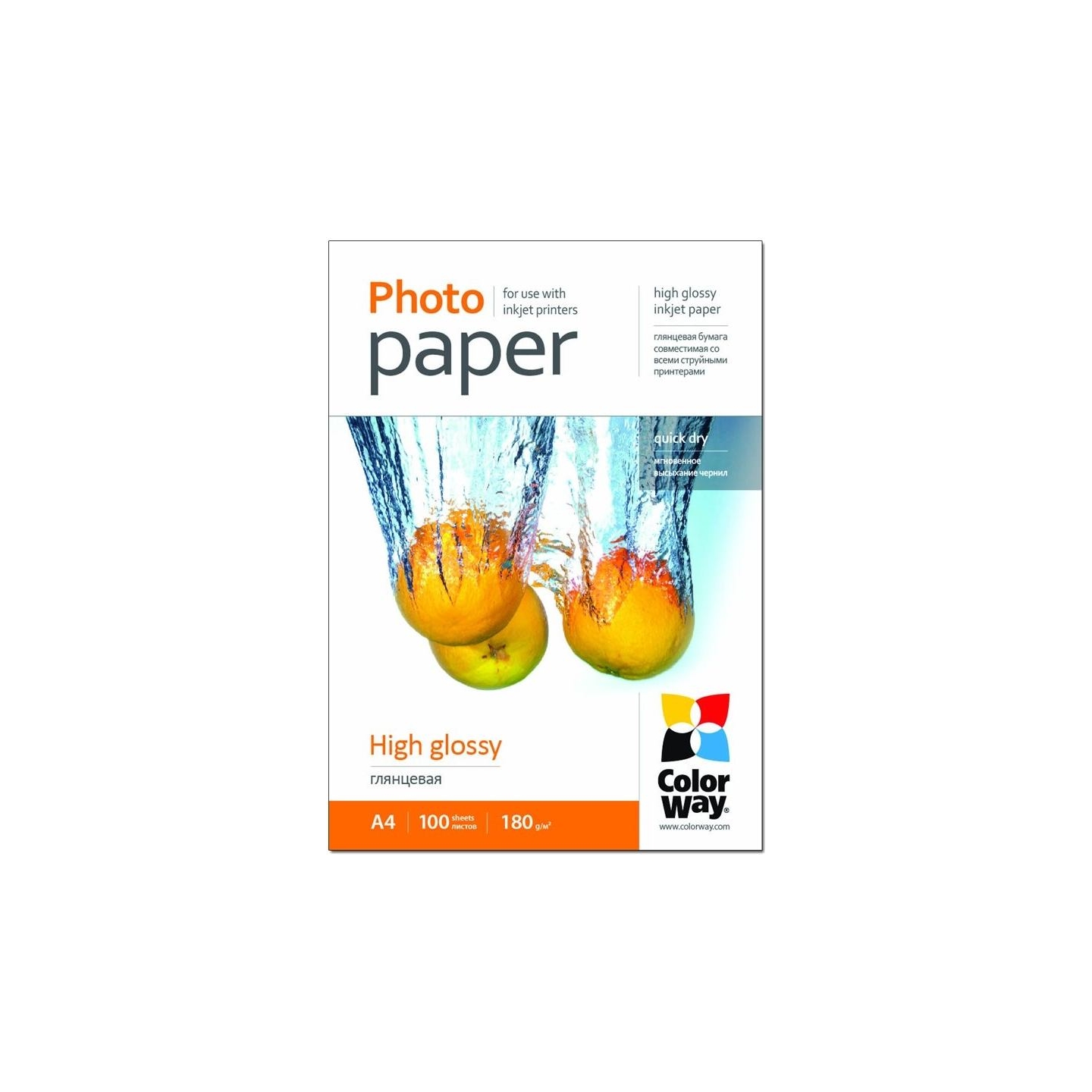Colorway Photo Paper, 100 sheets | High Glossy | 180 g/m² | A4