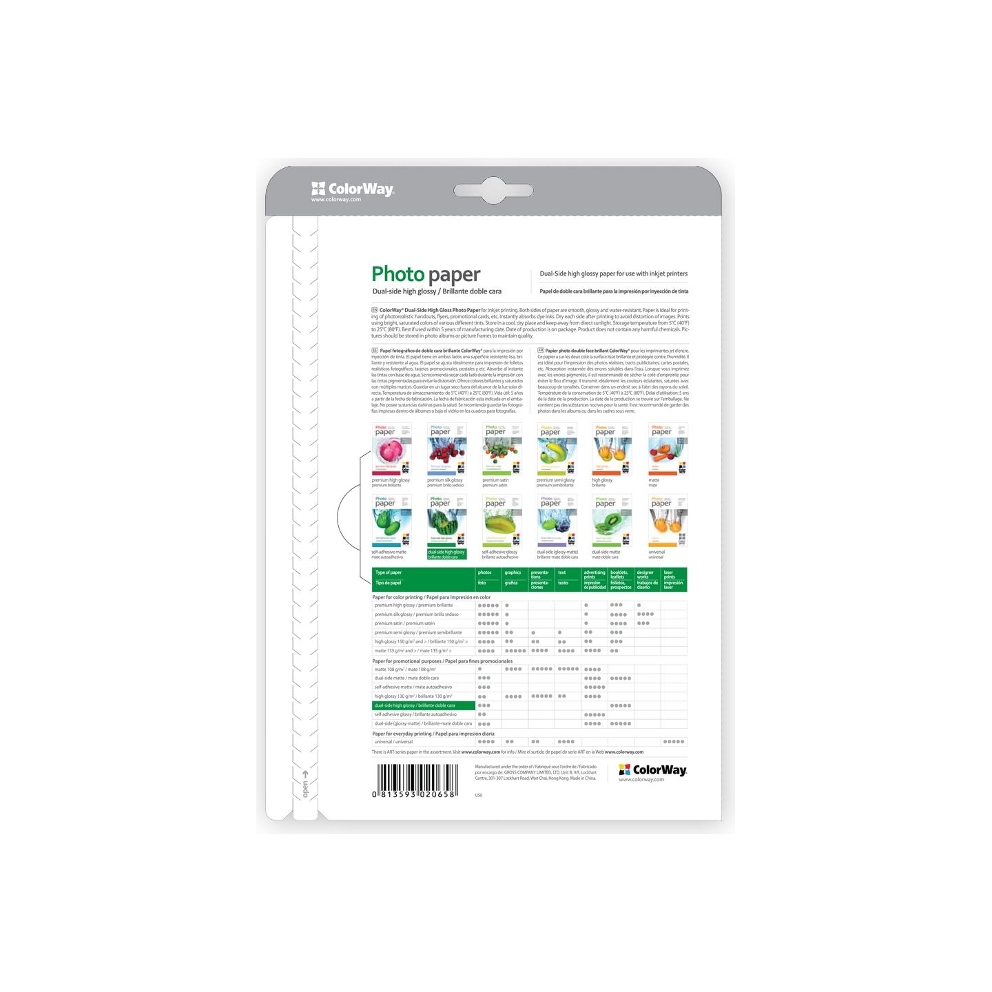Colorway Photo Paper, 50 sheets | Dual-side High Glossy | 155 g/m² | A4