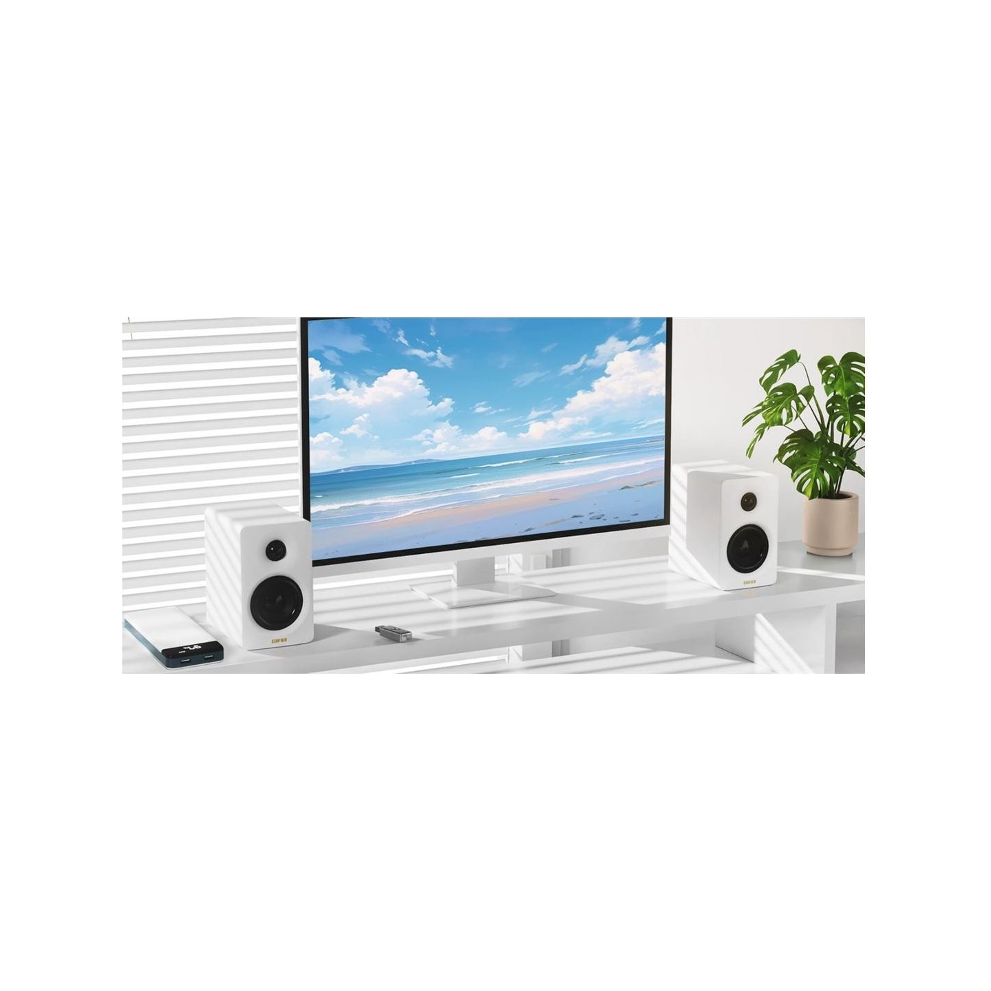 Edifier Compact Desktop 2.0 Speakers | M60 | 66 W | Bluetooth | Wireless connection | White