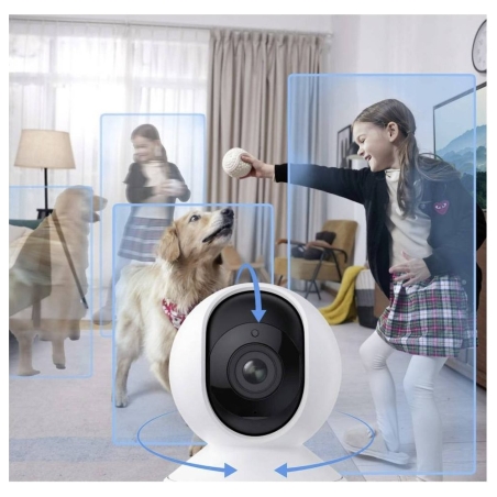 Reolink 4K Dual-Band Wi-Fi 6 Indoor Camera with Auto Tracking | E Series E340 | PTZ | 8 MP | 2.8-8mm/F1.6 | Micro SD, Max. 512GB