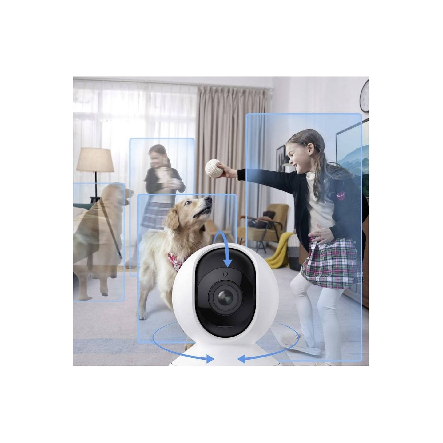 Reolink 4K Dual-Band Wi-Fi 6 Indoor Camera with Auto Tracking | E Series E340 | PTZ | 8 MP | 2.8-8mm/F1.6 | Micro SD, Max. 512GB
