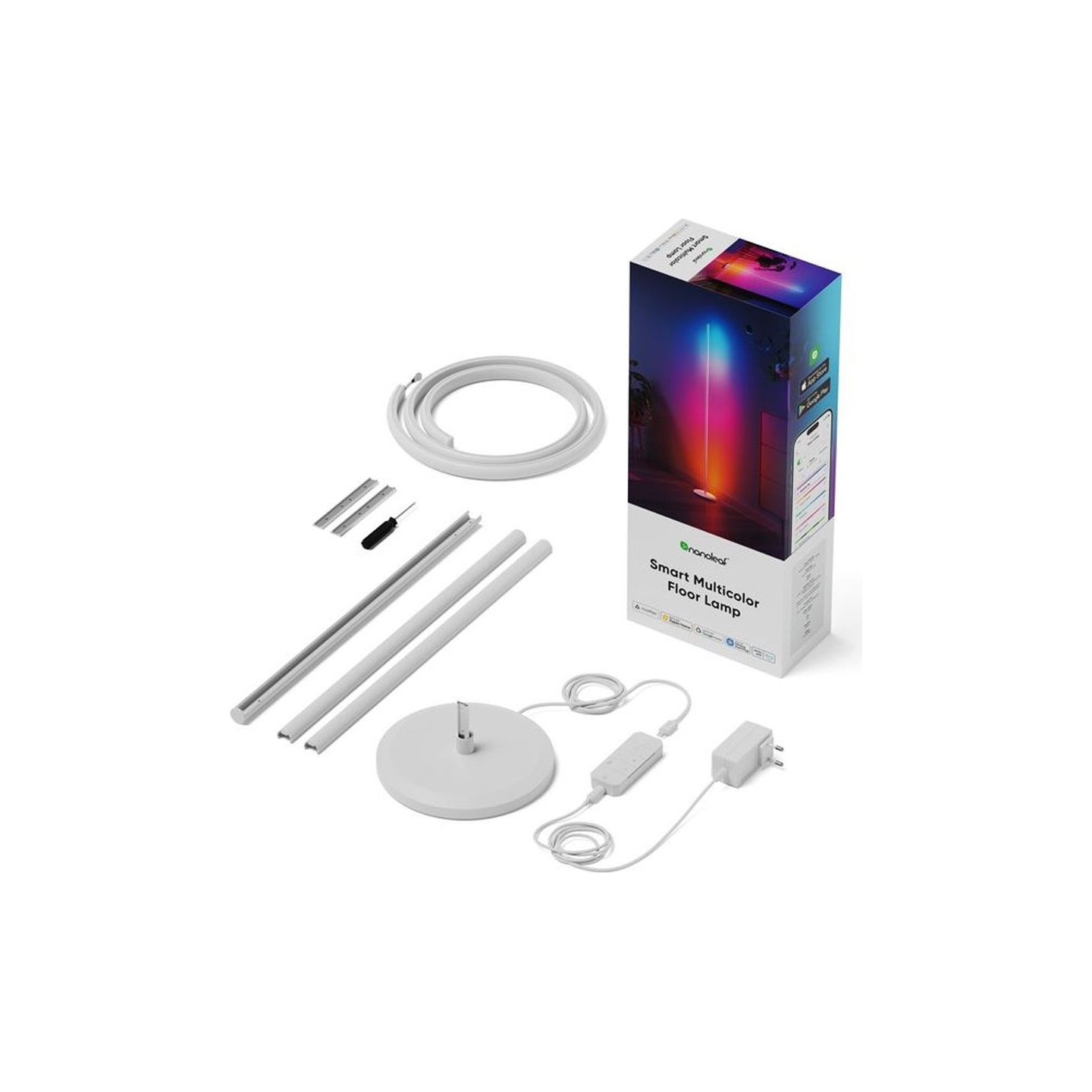 Nanoleaf Floor Lamp Smart Matter WiFi 1700Lm RGBW, White | 22 W | 16M+ colours