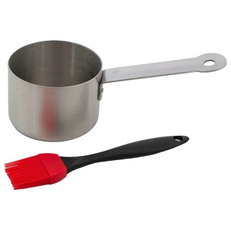 Barbecook | Stainless steel saucepot with brush, 10.5 x 7.5 x 23 cm | BC-ACC-7211