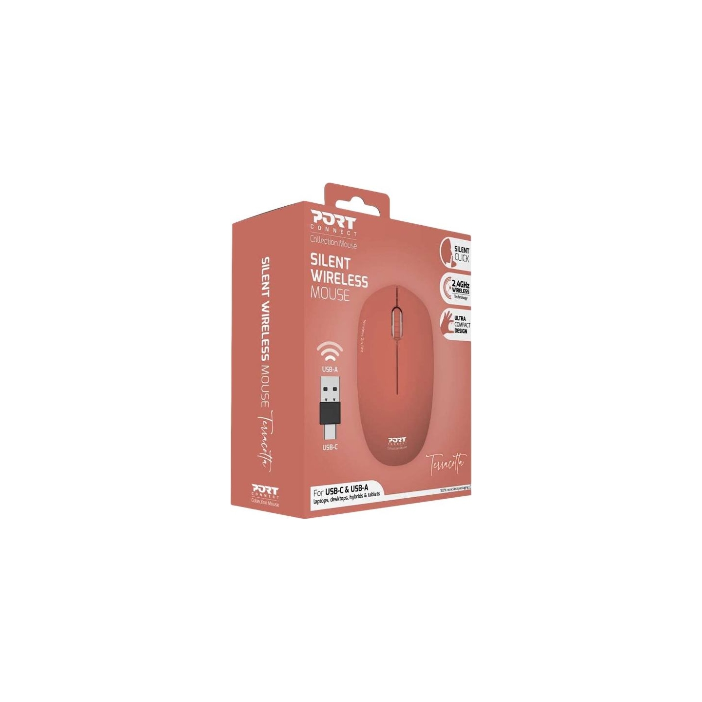Port Connect Mouse | Collection II | Wireless | 2.4 GHz | Orange