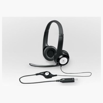 Logitech H390 Corded Headset - BLACK - USB
