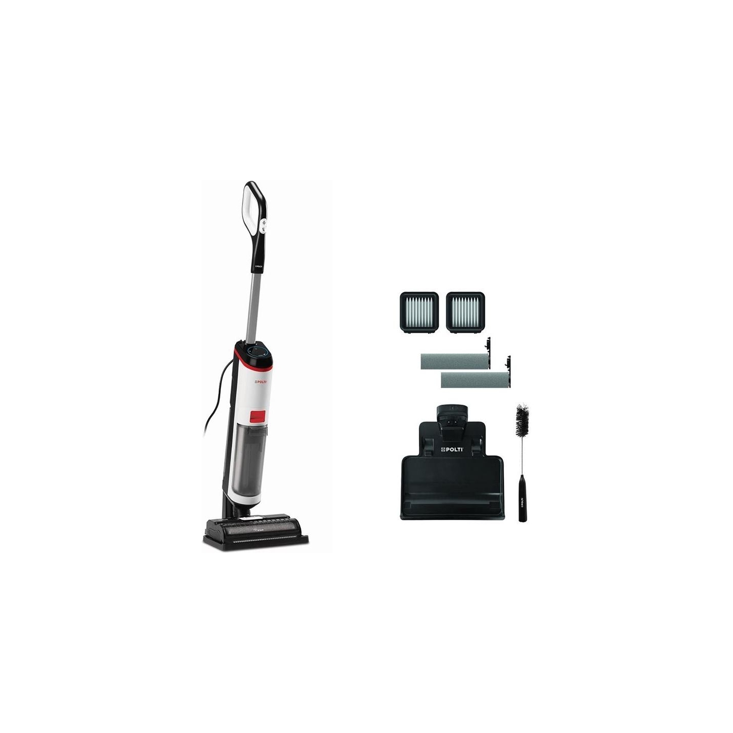Polti Corded Steam Cleaner | RollySteam WD10 | Power 750 W | Water tank capacity 0.6 L | White/Black