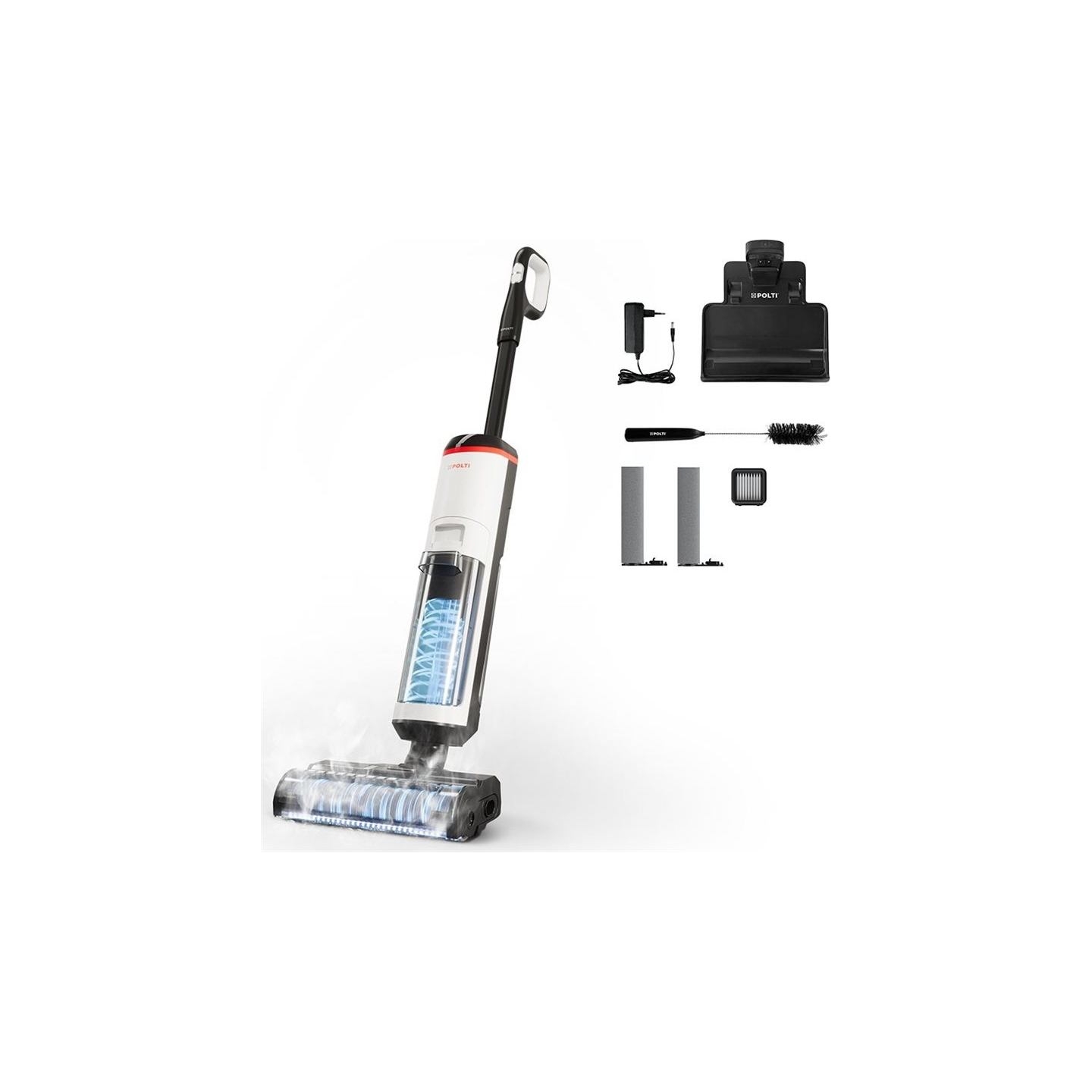 Polti Cordless Steam Cleaner | RollySteam WD30C | Power 450 W | Water tank capacity 0.6 L | White/Black