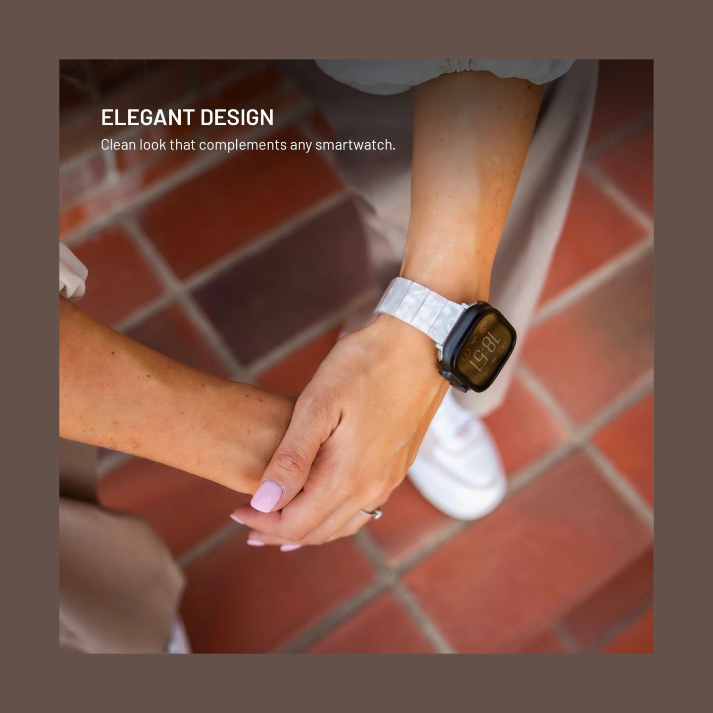 Fixed | Resin Strap for Apple Watch 38/40/41mm | Cloud White | Epoxy resin