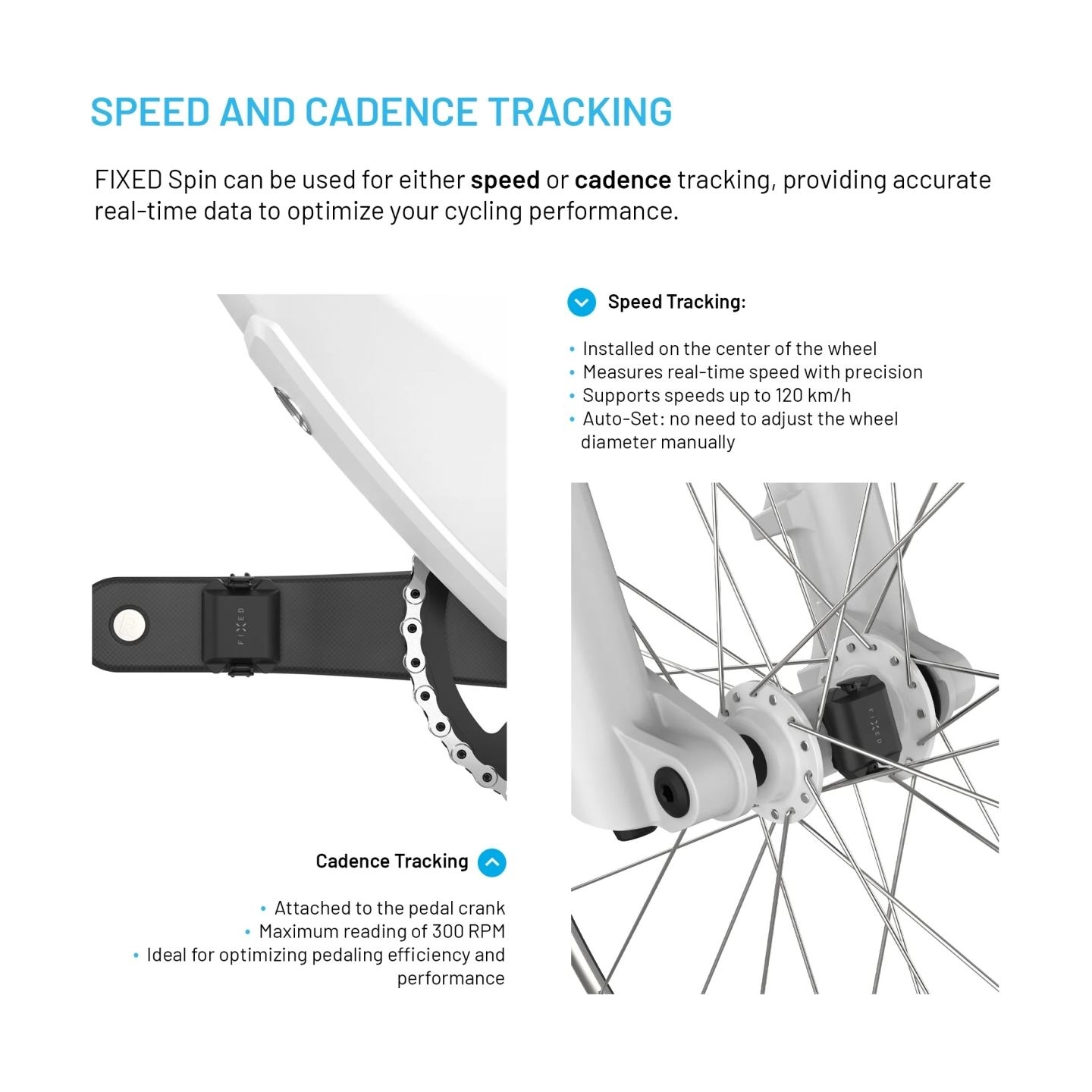 Fixed | Cadence/Speed Sensor Spin | Bluetooth | Black
