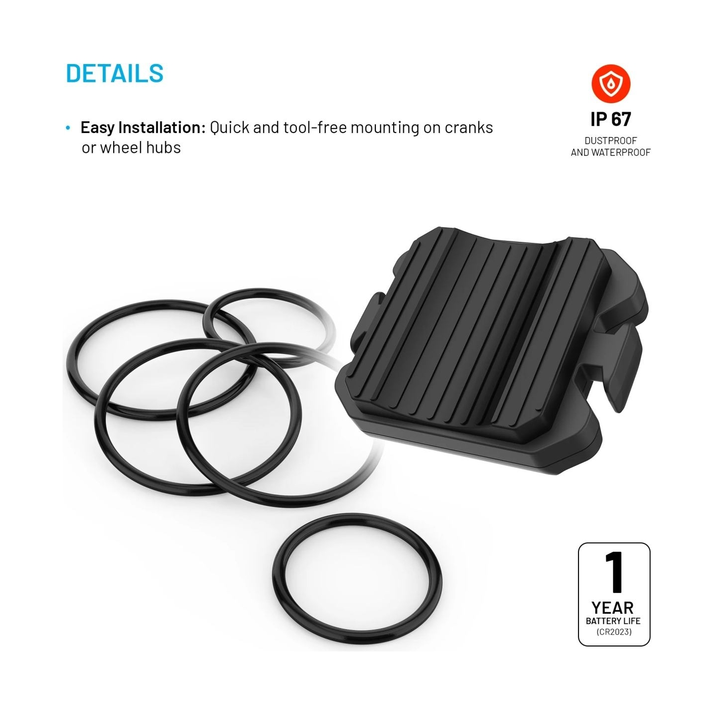 Fixed | Cadence/Speed Sensor Spin | Bluetooth | Black