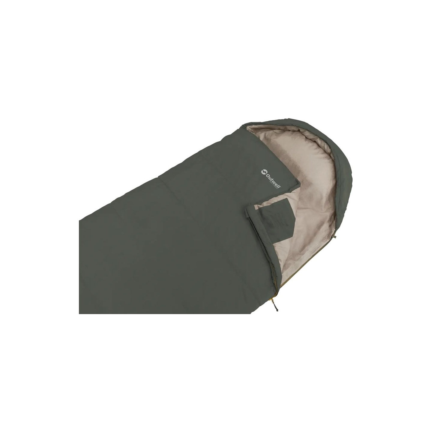 Outwell Campion Prime Green | Sleeping Bag | 215 x 80 cm | -10 to 8 °C | 2 way open - auto lock, L-shape