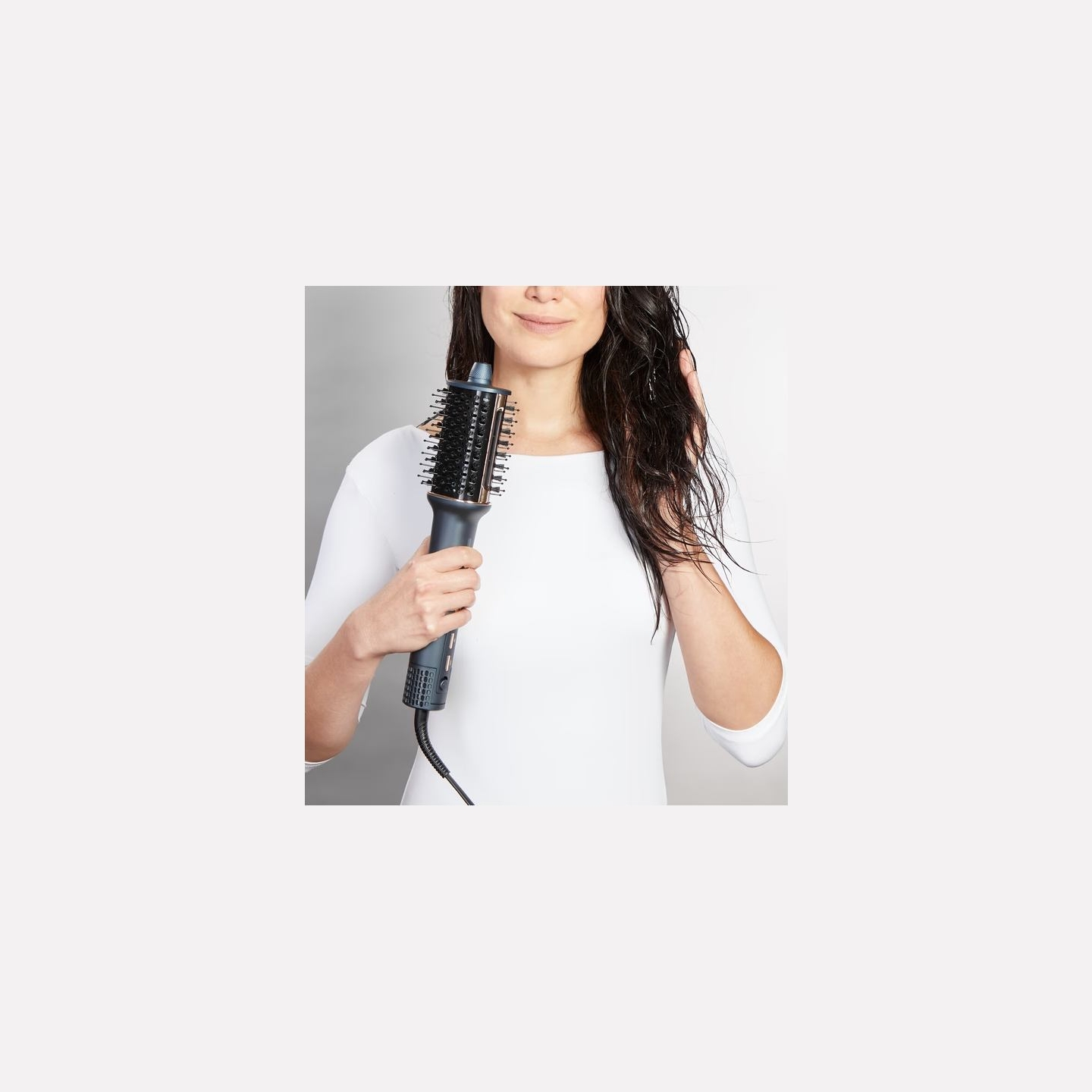 Rowenta Hair straightening brush/hair dryer | UB9720E0 | Ion conditioning | Number of heating levels 3 | 1100 W | Blue/Copper