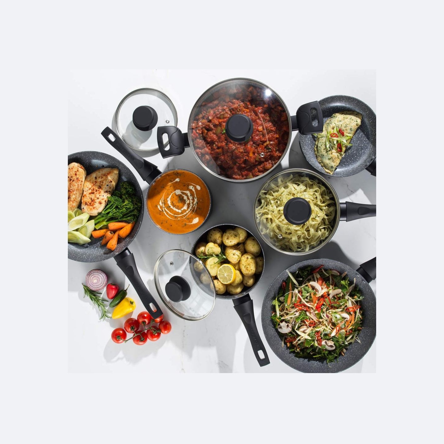 Progress BW12908EU7 Marble Ceramic 18cm Saucepan