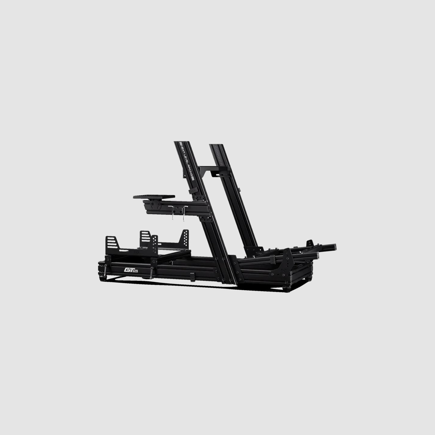 Next Level Racing | Aluminum; Carbon Steel | Racing Simulator Cockpit | GTElite Wheel Plate Edition | Black