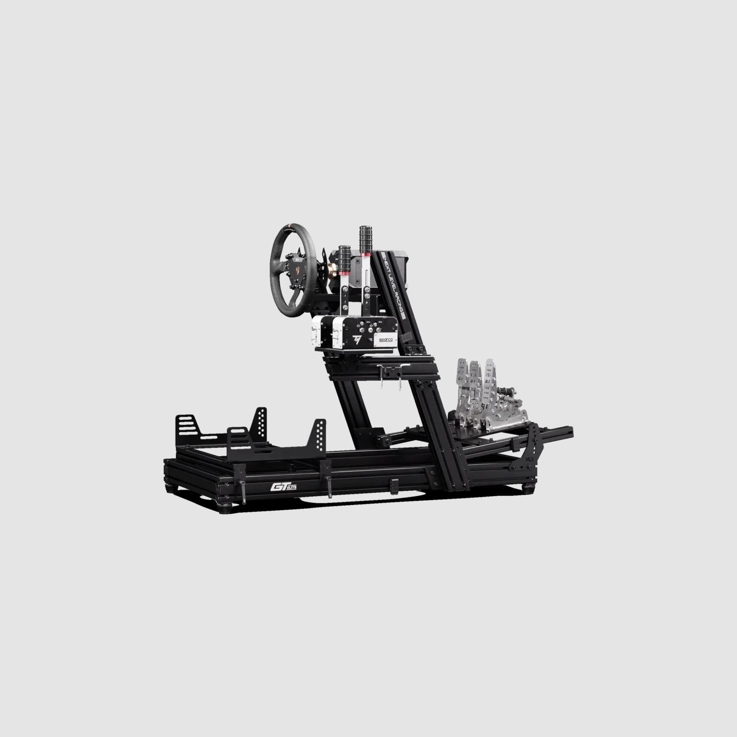 Next Level Racing | Aluminum; Carbon Steel | Racing Simulator Cockpit | GTElite Wheel Plate Edition | Black