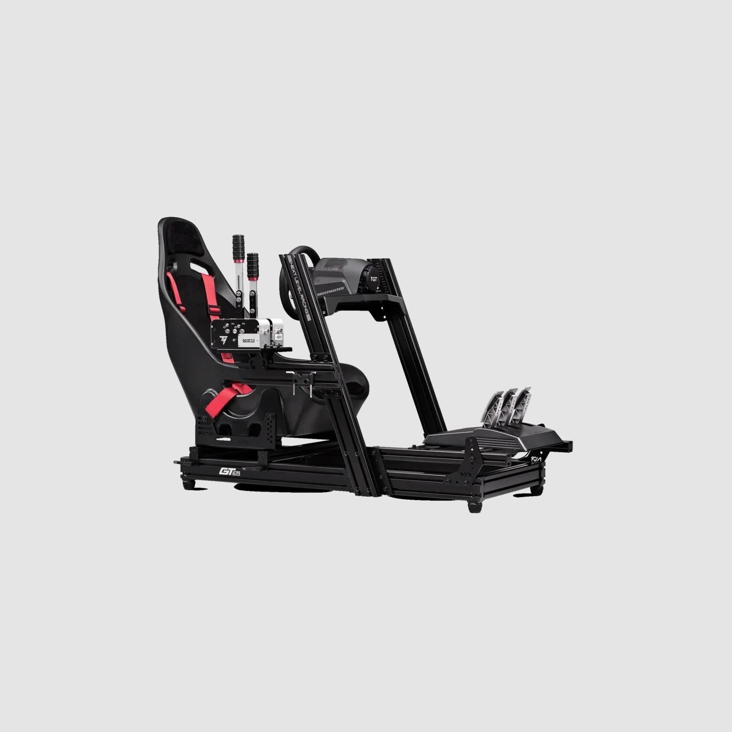 Next Level Racing | Aluminum; Carbon Steel | Racing Simulator Cockpit | GTElite Wheel Plate Edition | Black