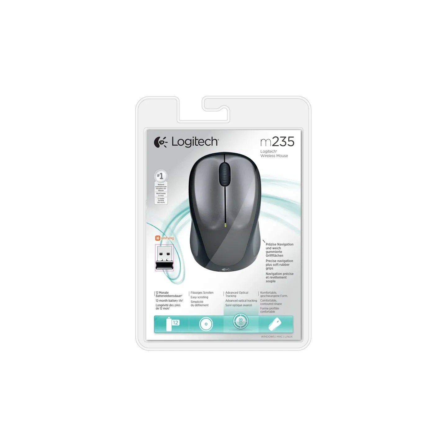 Logitech M235 Wireless Mouse Black/Grey EWR2 / 910-002201