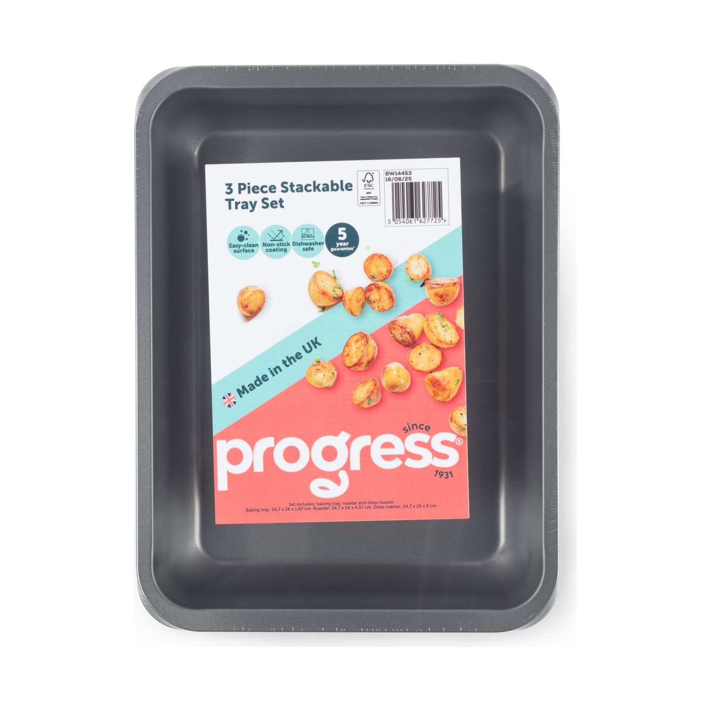 Progress BW14453 35 cm 3 Piece Stackable Tray Set