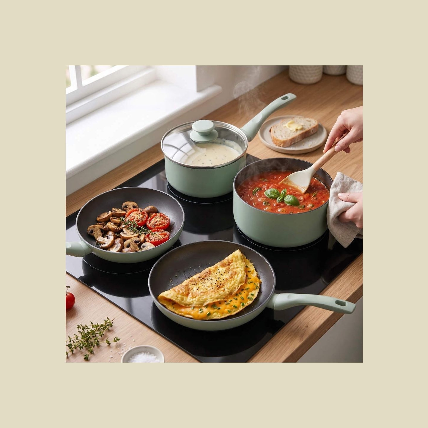 Progress BW14255G Neutrals 5 Piece Pan Set