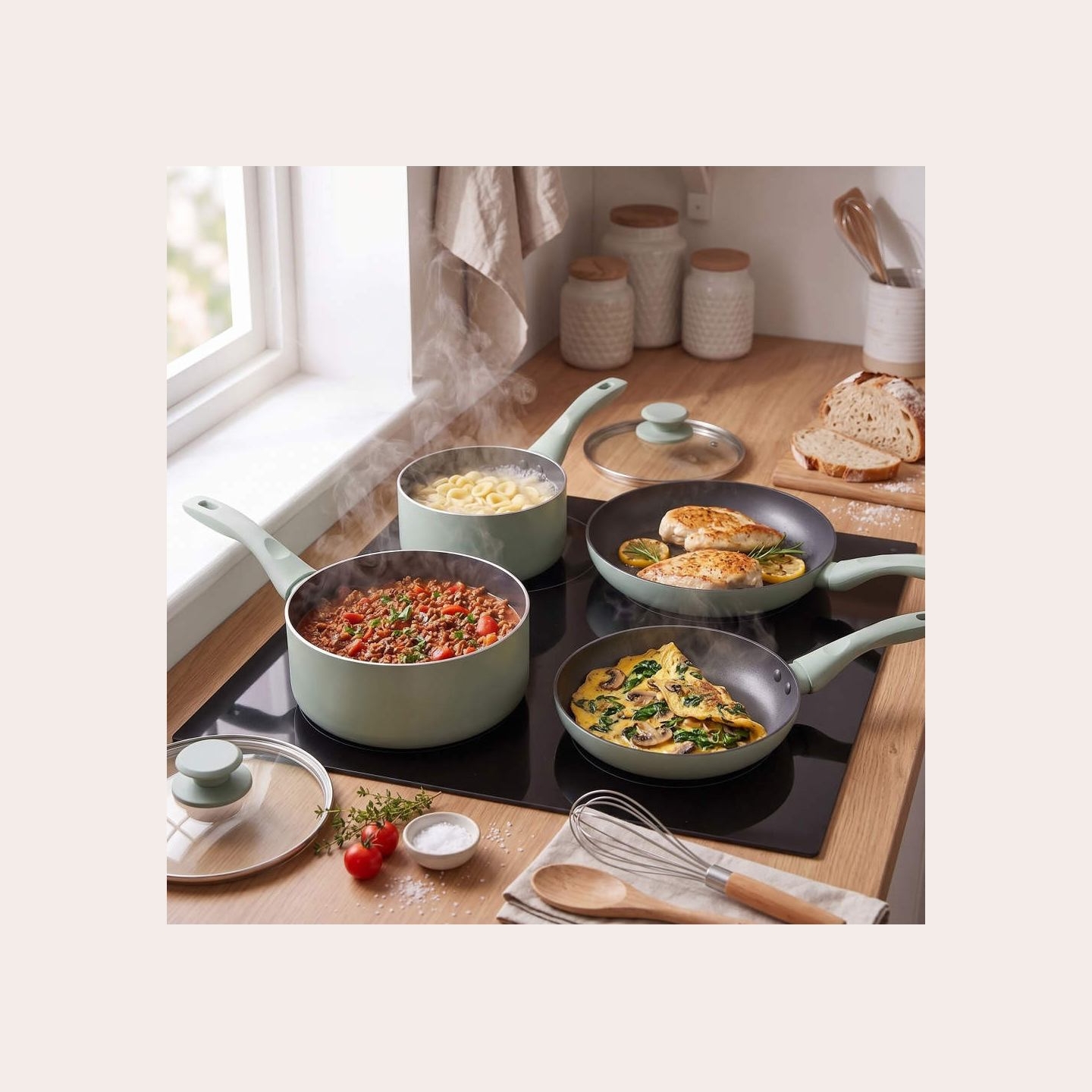 Progress BW14255G Neutrals 5 Piece Pan Set