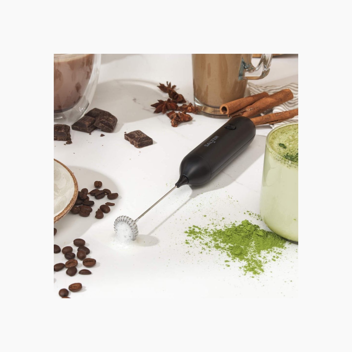 Salter BW14234 Rechargable Milk Frother, Black