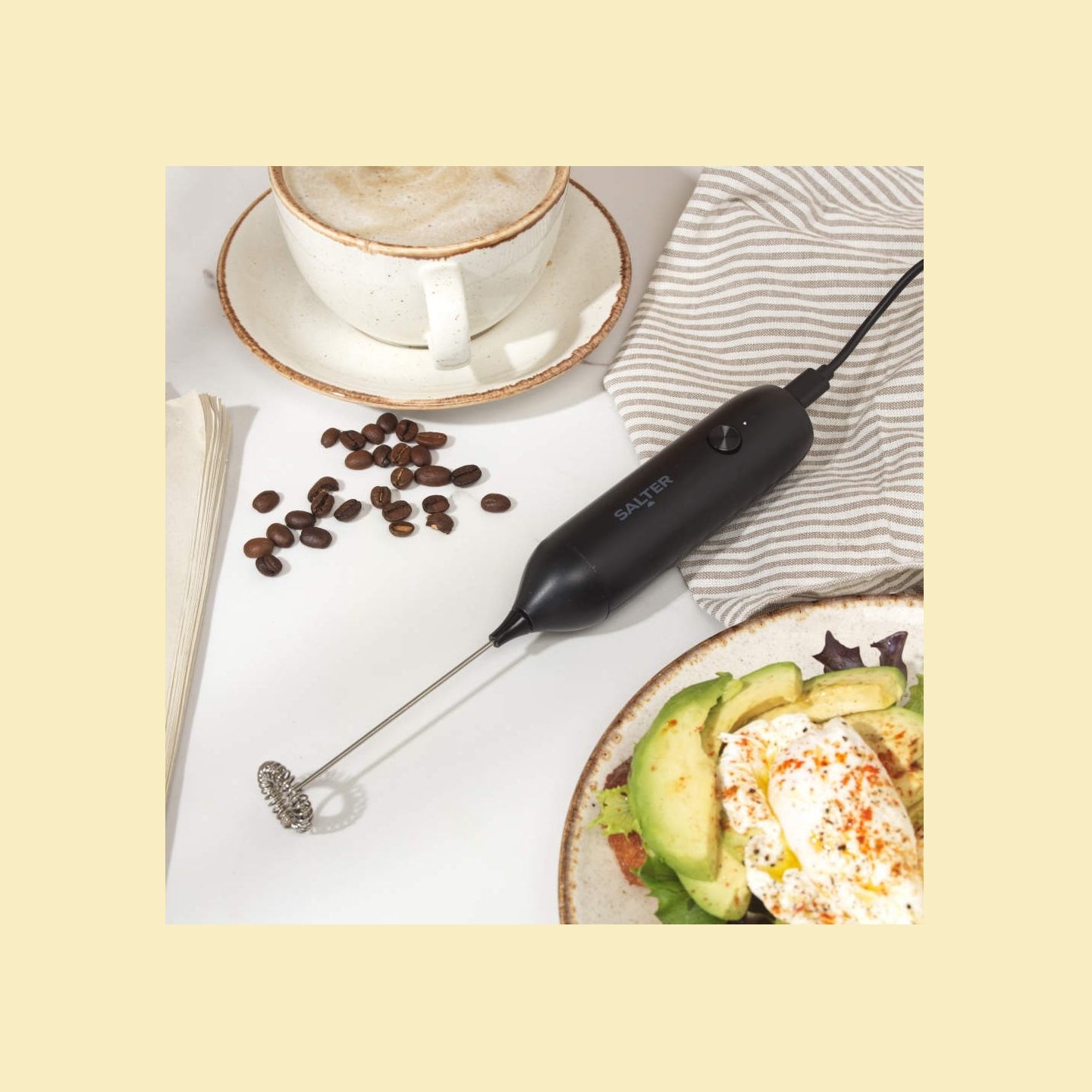 Salter BW14234 Rechargable Milk Frother, Black