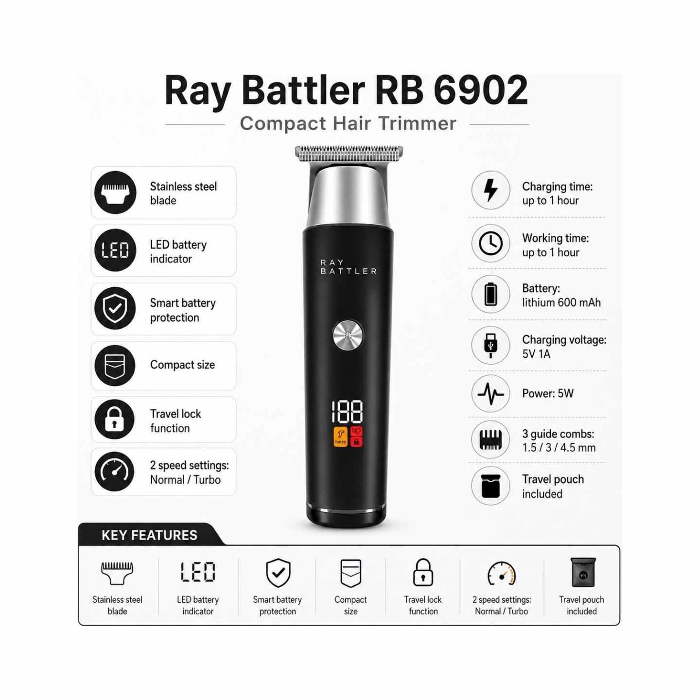 Ray Battler RB 6902 Hair Trimmer