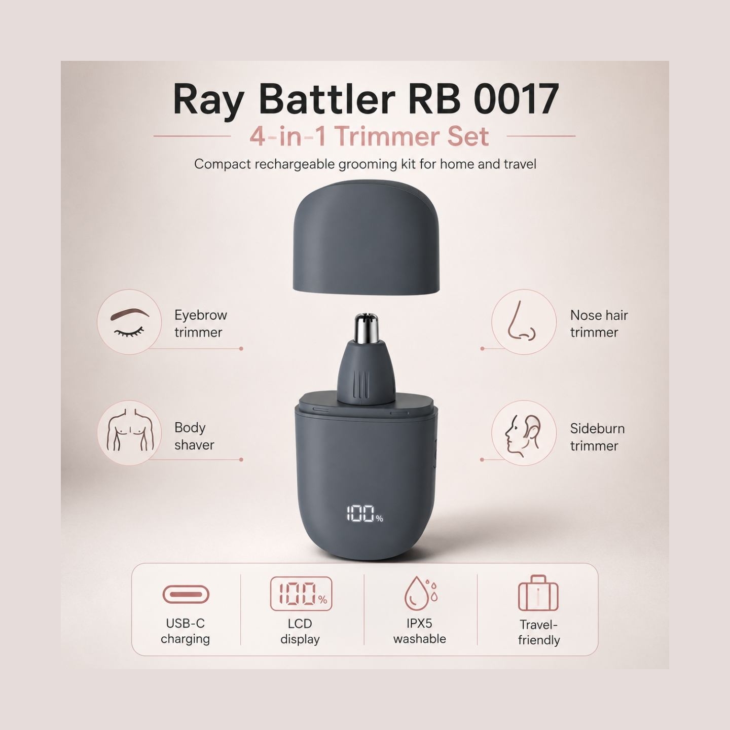 Ray Battler RB 0017 Trimmer Set 4 In 1