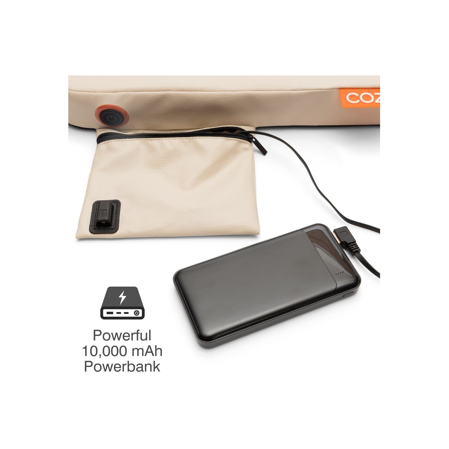 Bodi-Tek COZY Cordless Heated Seat Pad 39 x 44cm,  Beige