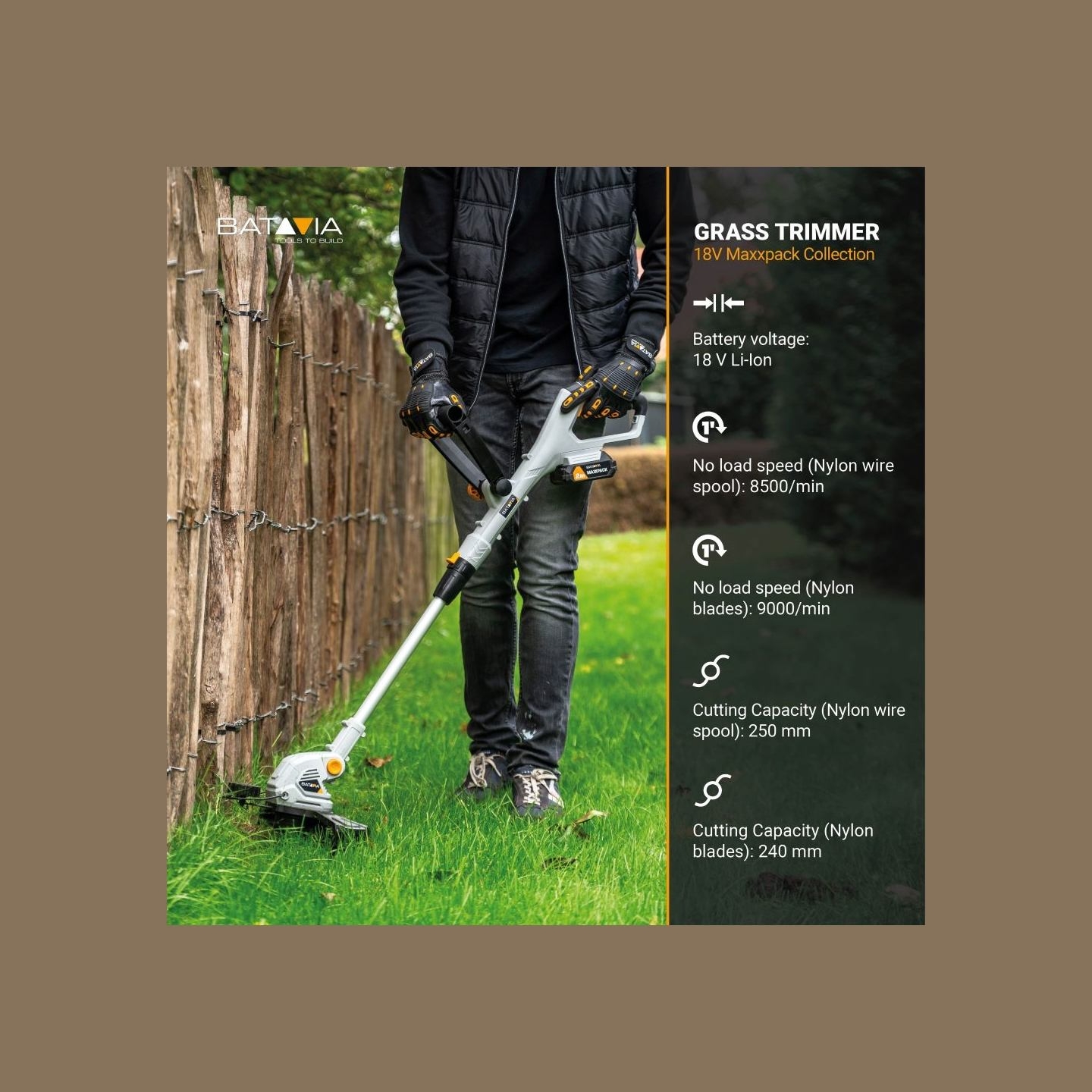 Batavia B.v. Cordless Grass Trimmer, 250 mm