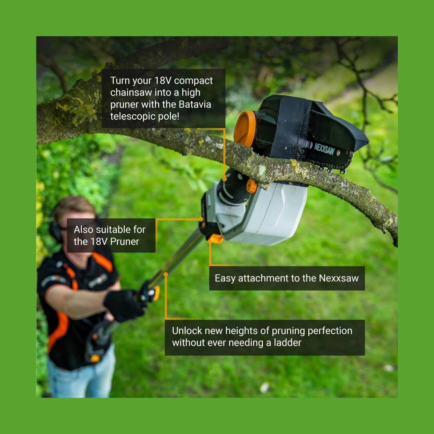 Batavia B.v. 18V Telescopic Pole 1.15-1.75m for 18V Nexxsaw and 18V Nexxcut | Telescopic Pole