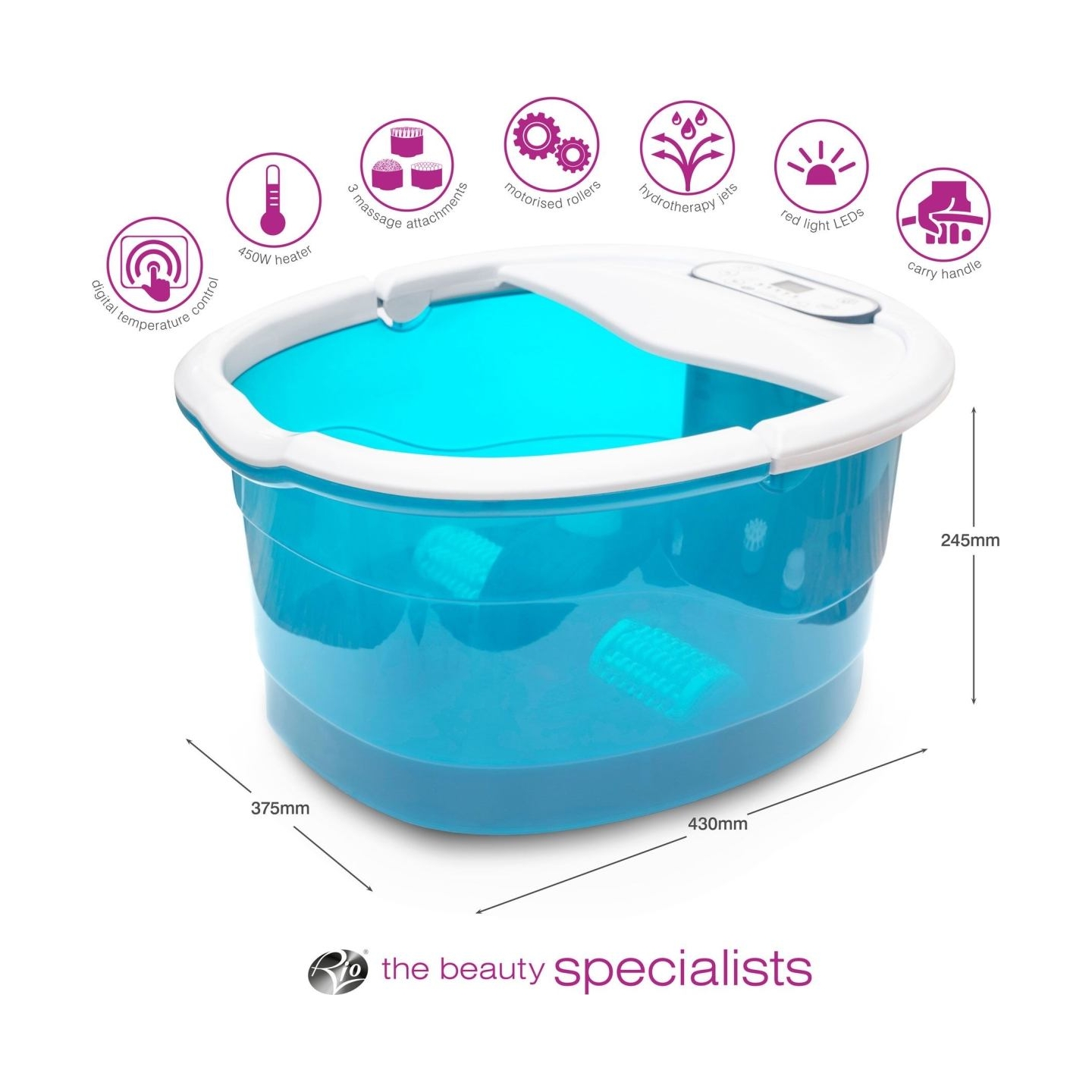 RIO FTBH7-EU/1,2 Multifunconal Foot Bath Spa And Massager