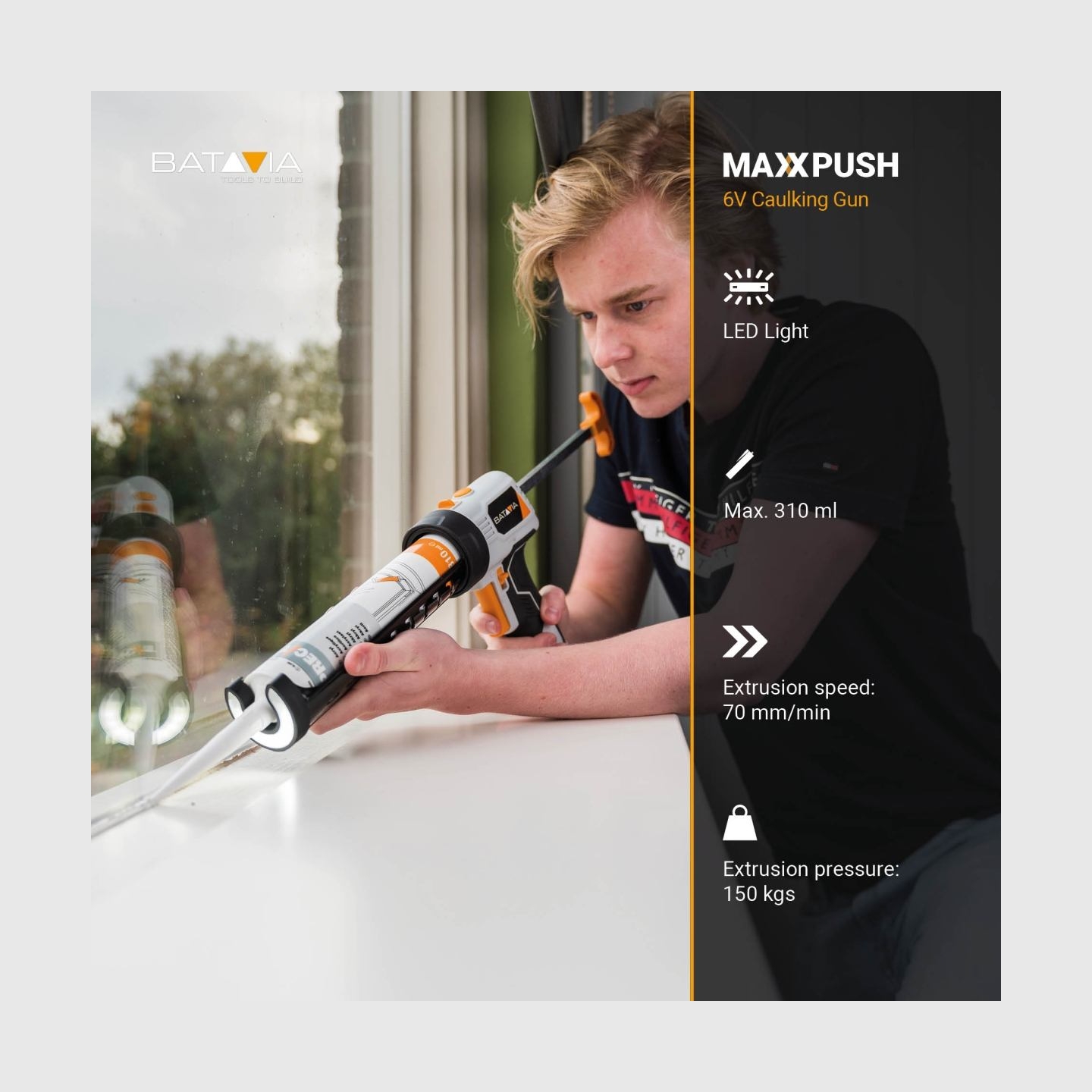 Batavia B.v. Maxxpush caulking gun with LED