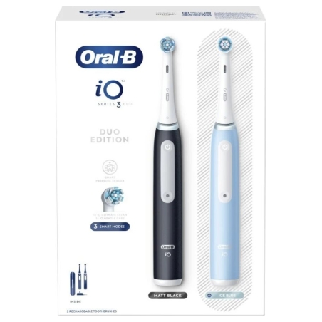 Oral-B | Electric Toothbrush Duo Pack | iO3 Series | Rechargeable | For adults | Number of brush heads included 2 | Number of te