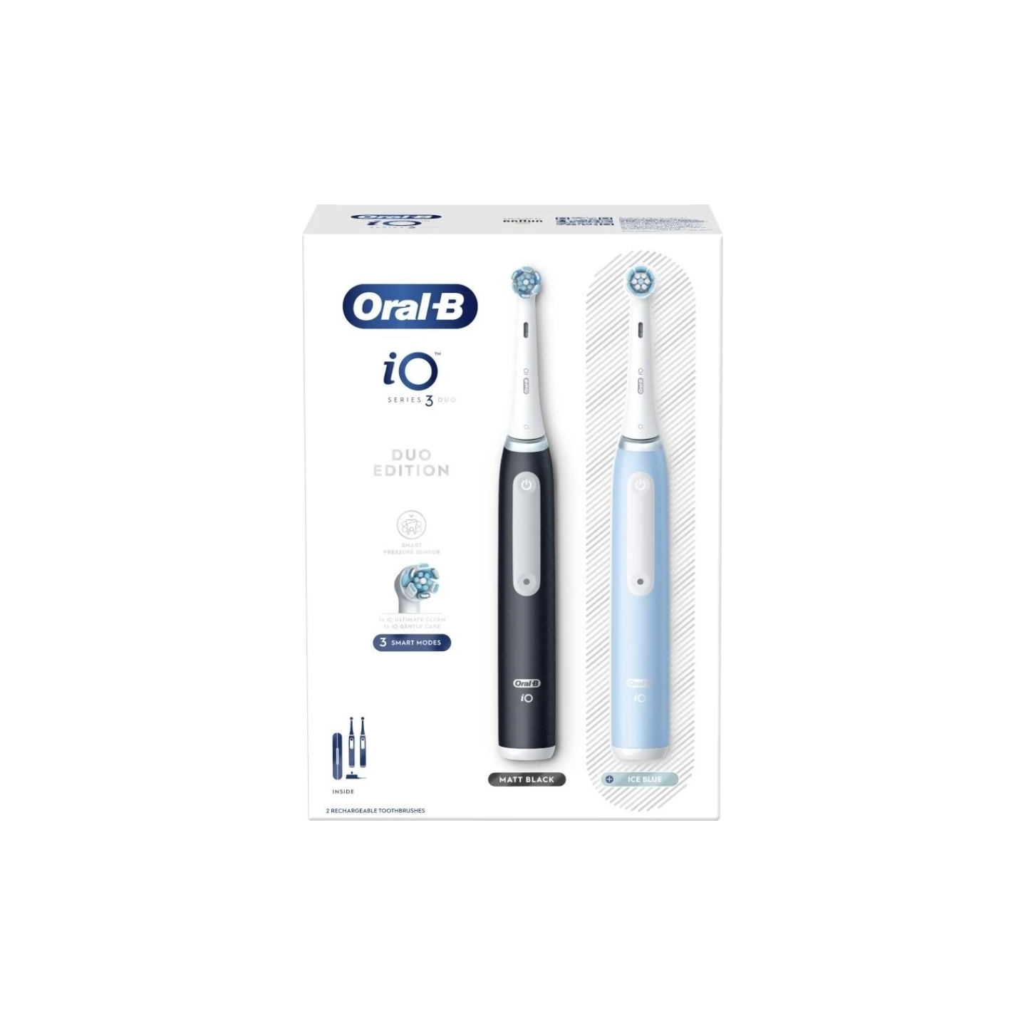 Oral-B | Electric Toothbrush Duo Pack | iO3 Series | Rechargeable | For adults | Number of brush heads included 2 | Number of te